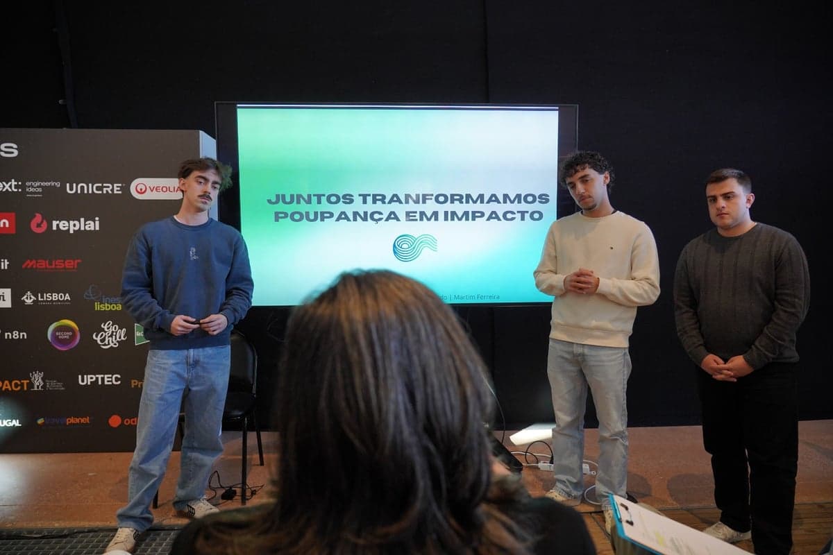Team presenting on stage